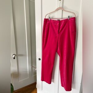 J. Crew Willa Collection Trousers in Pink Velvet